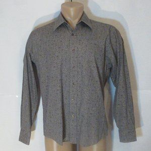 Michael Brandon Collection  Dress  shirt long sleeve  Grey  Pattern Large 16 1/2